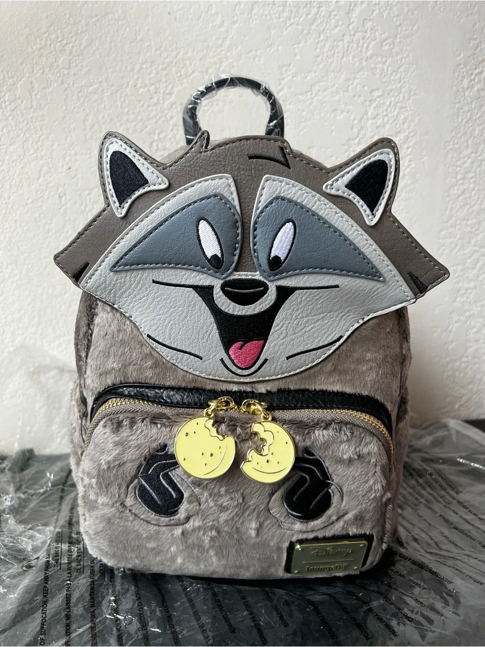 Loungefly Disney Pocahontas Meeko Fuzzy Cosplay Mini Backpack Rare - NWT